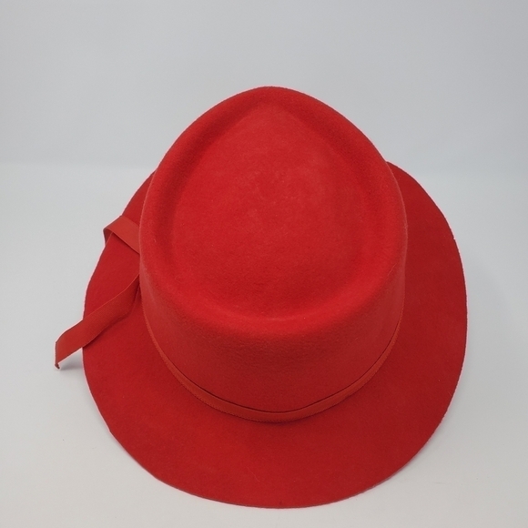DORFMAN PACIFIC CO. DPC RED HAT 100% WOOL RED RIBBON ACCENT WOMEN SIZE MEDIUM - Picture 7 of 12